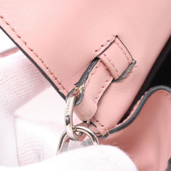 Prada City Calf Shoulder Bag Leather Pink Black - Picture 6 of 10